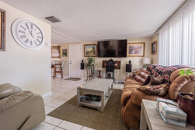 view of tiled living room