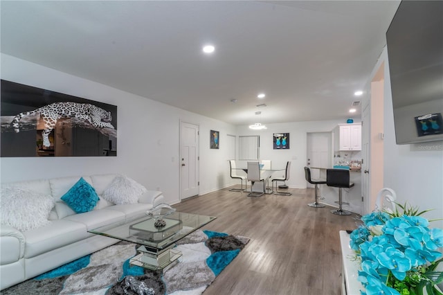 living room featuring hardwood / wood-style floors