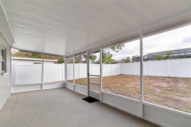 view of unfurnished sunroom