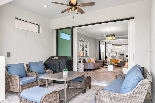 view of patio with an outdoor living space