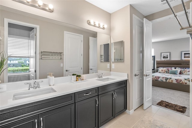 bathroom featuring vanity and tile patterned floors