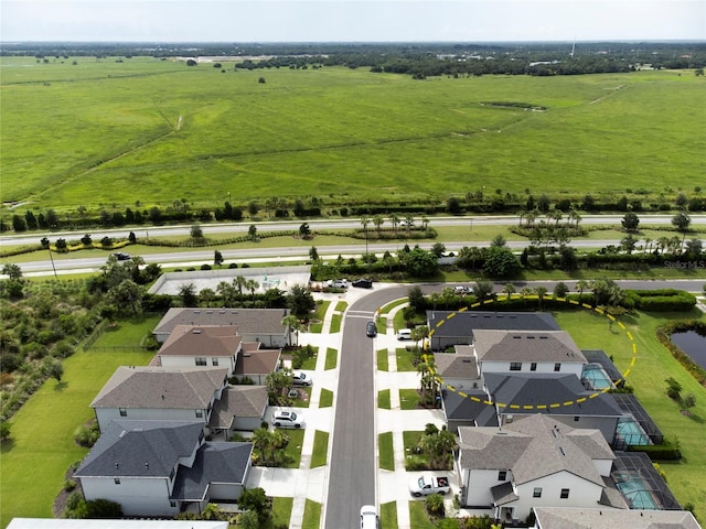 aerial view with a rural view