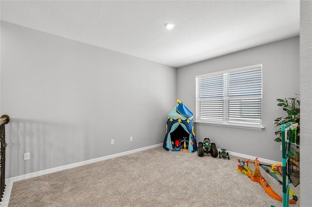 game room with carpet floors