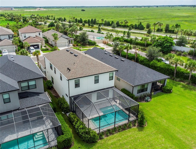 aerial view with a rural view