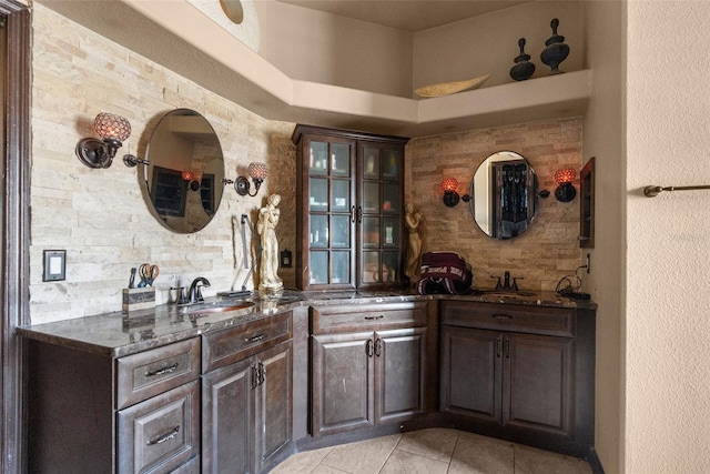 14101 Andrew Scott Rd, Spring Hill, FL 34609 - bar area with a sink and light tile patterned floors