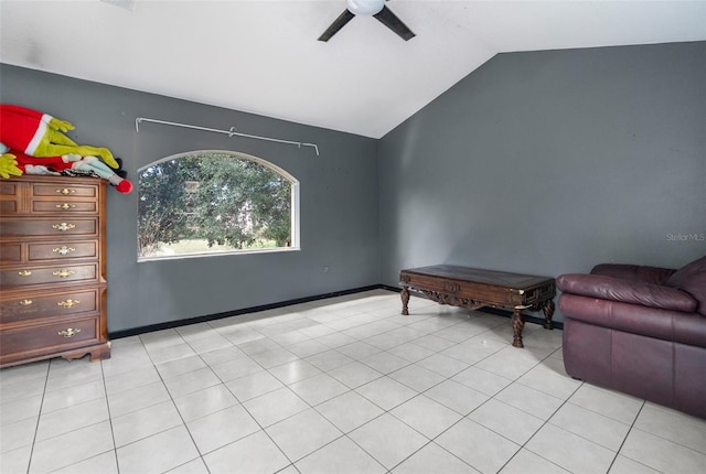 14101 Andrew Scott Rd, Spring Hill, FL 34609 - sitting room with ceiling fan and lofted ceiling