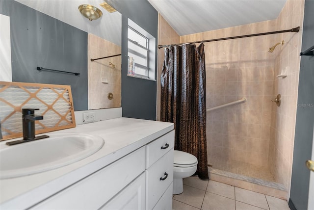 14101 Andrew Scott Rd, Spring Hill, FL 34609 - bathroom with tiled shower, vanity, and tile patterned floors