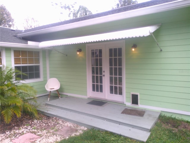 exterior space with french doors