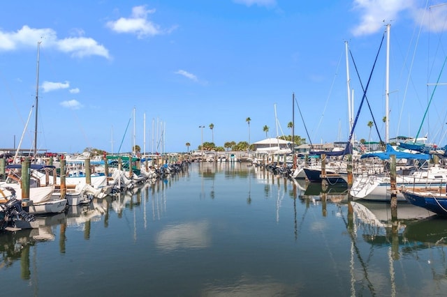 view of water feature featuring a boat dock