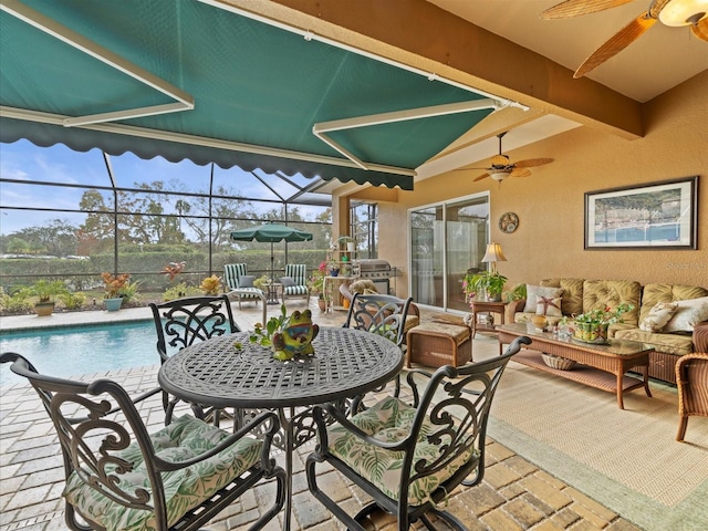 view of patio / terrace with an outdoor hangout area