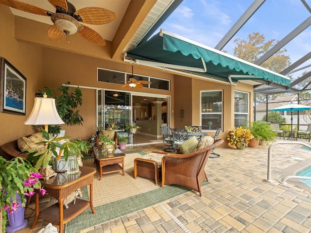 view of patio / terrace with ceiling fan