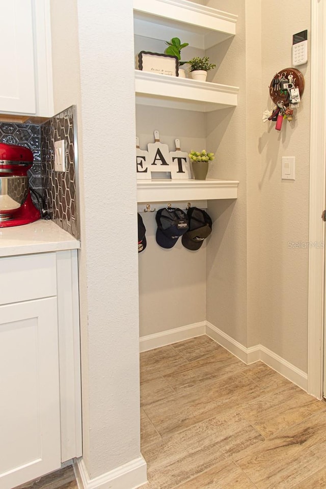 interior space with hardwood / wood-style flooring