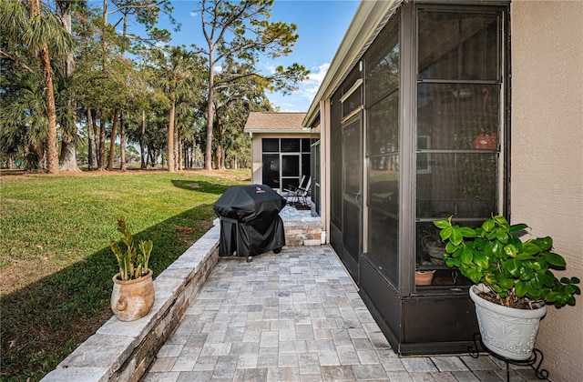 view of patio featuring area for grilling