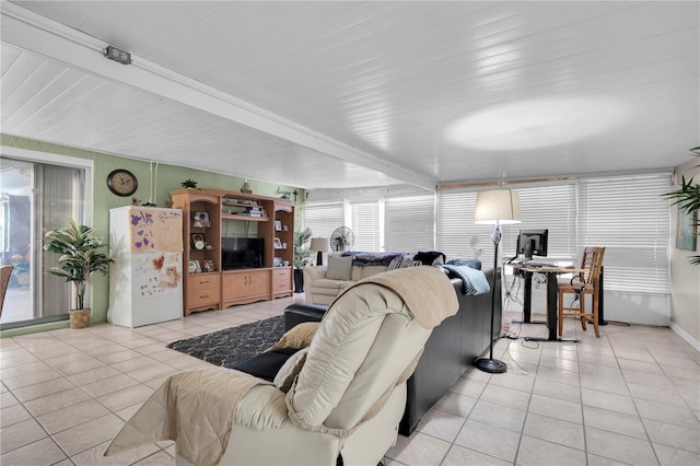 view of tiled living room