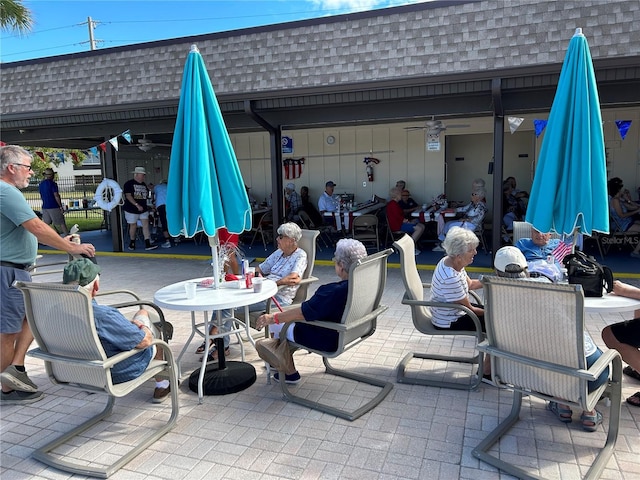 view of patio / terrace with ceiling fan