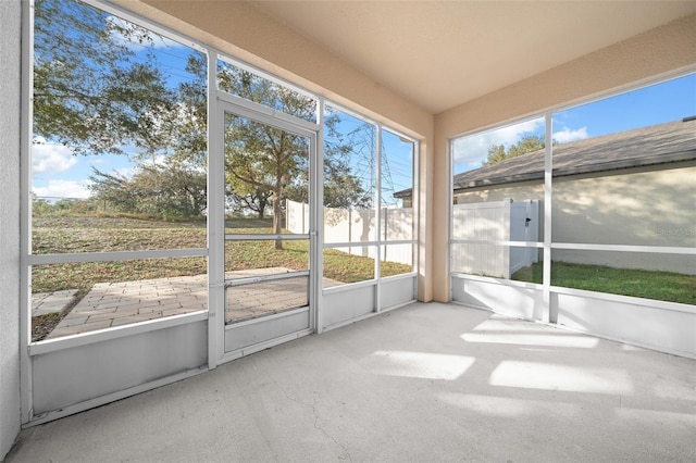 view of unfurnished sunroom