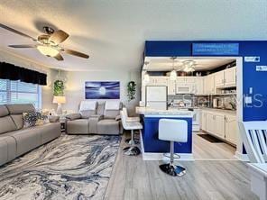 living room featuring light hardwood / wood-style flooring