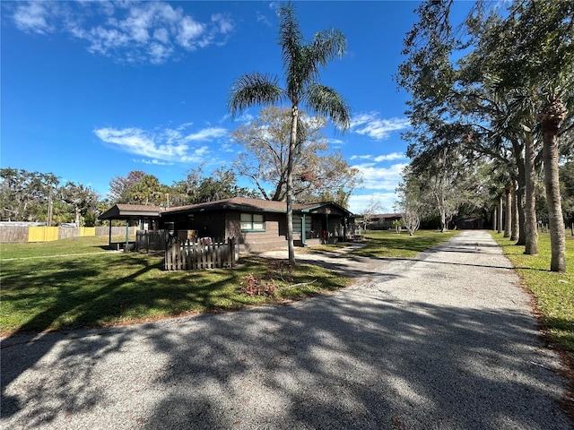 view of front of house with a front yard