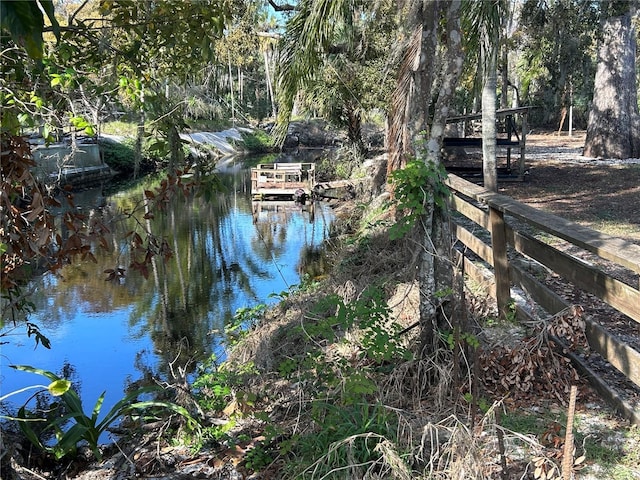 view of water feature featuring a boat dock