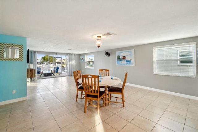 view of tiled dining space