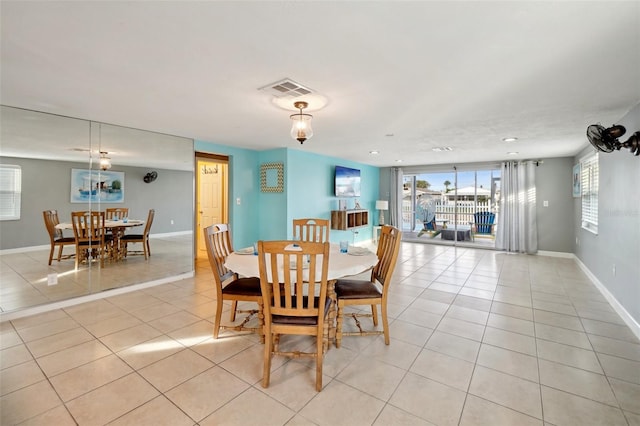 view of tiled dining space