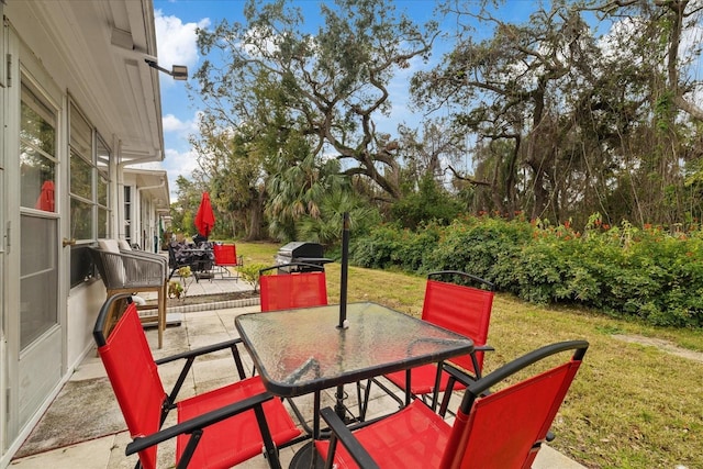 view of patio with grilling area