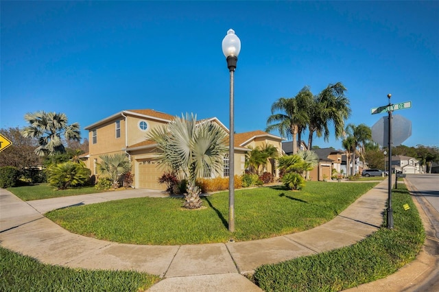 view of front of home with a front yard