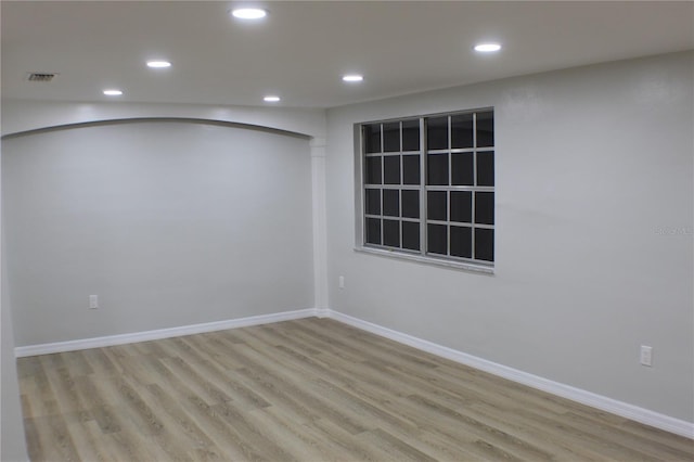 empty room featuring light hardwood / wood-style floors