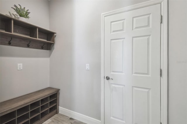 mudroom with light wood-type flooring