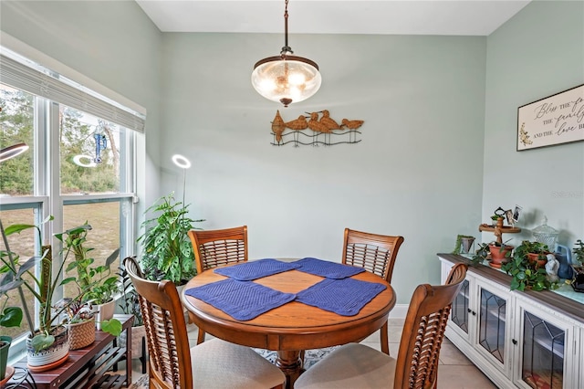 view of tiled dining space