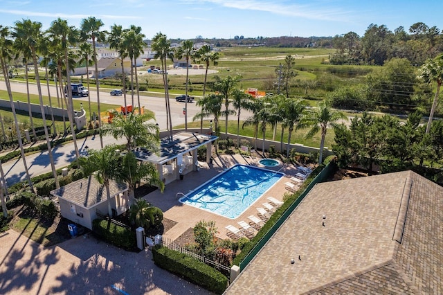 view of pool featuring a patio