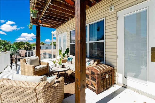 view of patio / terrace featuring an outdoor living space