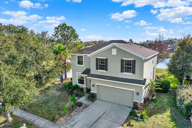 view of front property with a garage