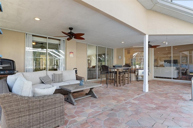 view of patio featuring an outdoor living space