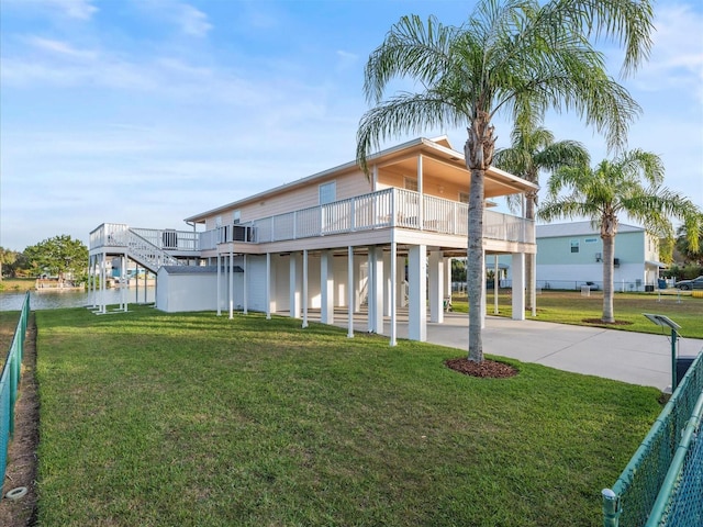 view of building exterior featuring a water view