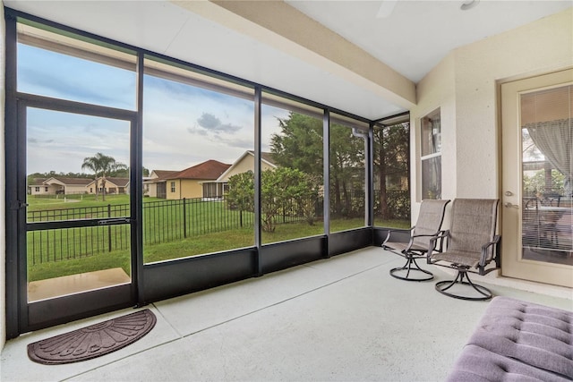 sunroom with a healthy amount of sunlight