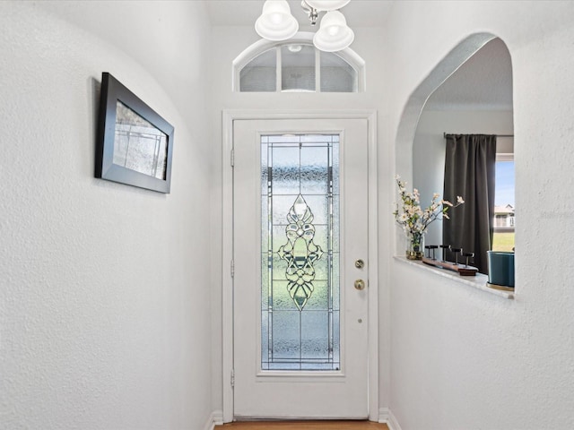 foyer entrance featuring a healthy amount of sunlight and baseboards