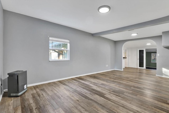 interior space with hardwood / wood-style floors