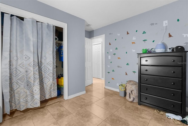 view of tiled bedroom