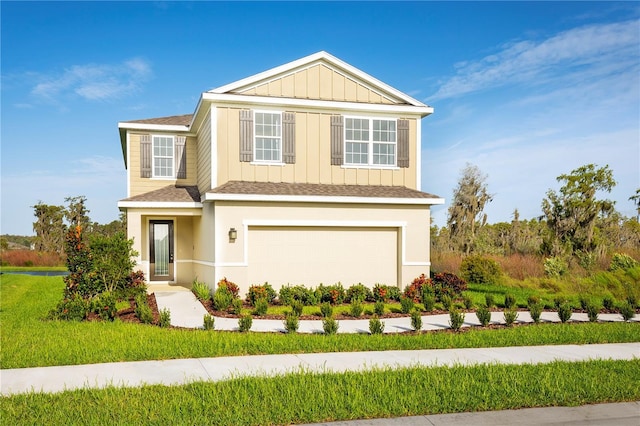 view of front of house with a garage