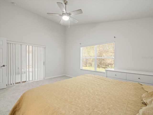 unfurnished bedroom with carpet flooring and ceiling fan