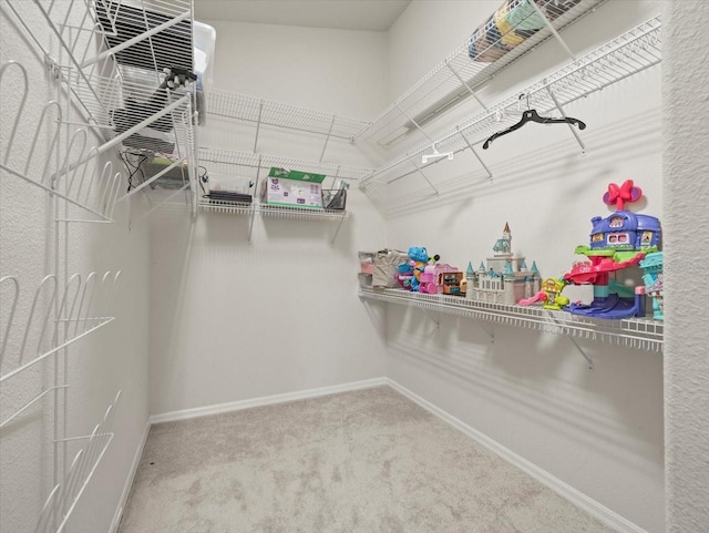 spacious closet with carpet floors