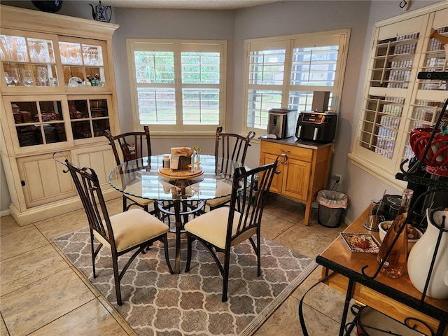 view of tiled dining area