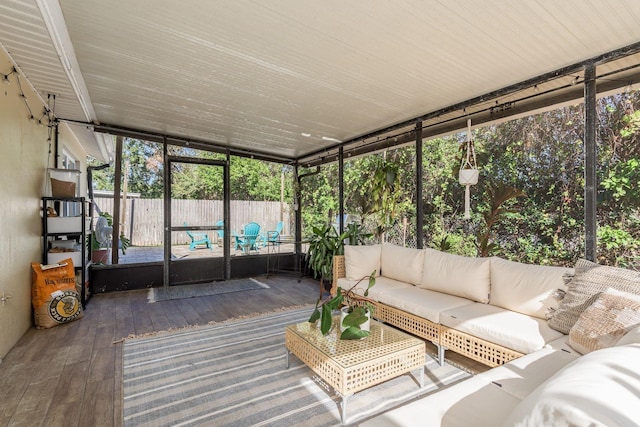 unfurnished sunroom with plenty of natural light