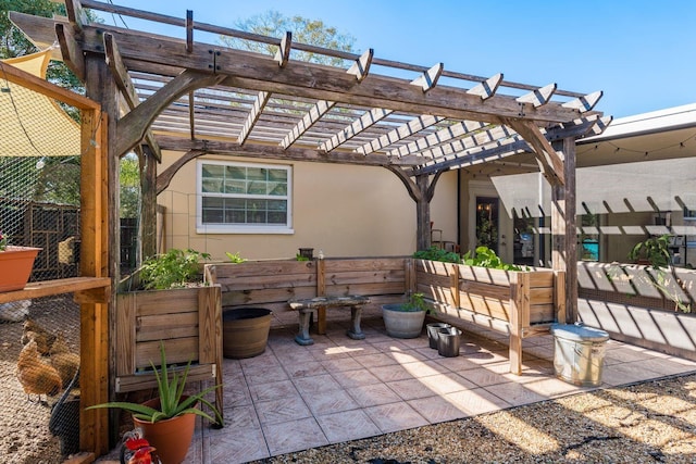 view of patio / terrace featuring a pergola