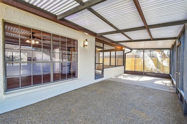 view of unfurnished sunroom