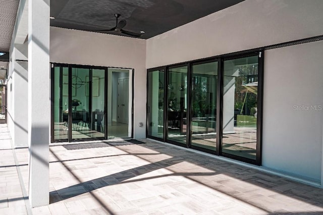 view of patio / terrace with a ceiling fan