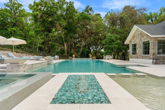 view of pool featuring a patio area