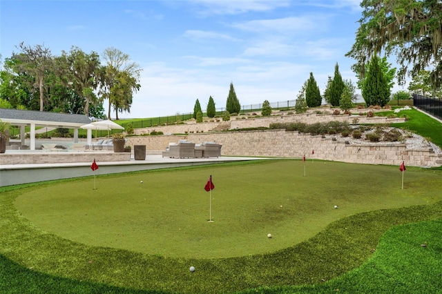 view of community featuring outdoor lounge area