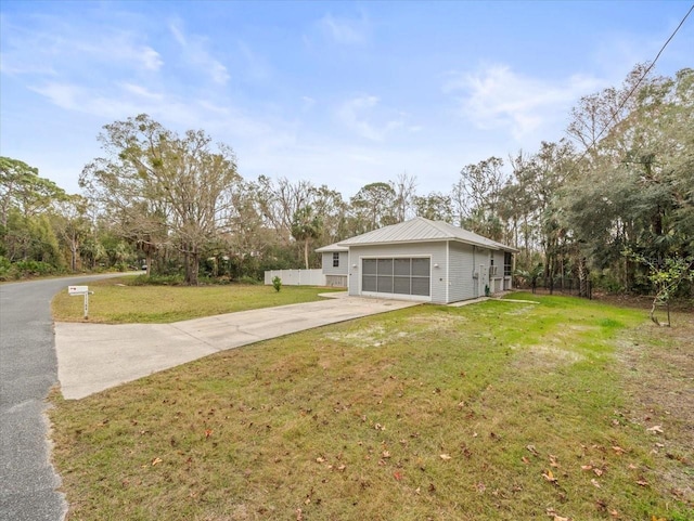 exterior space with a garage